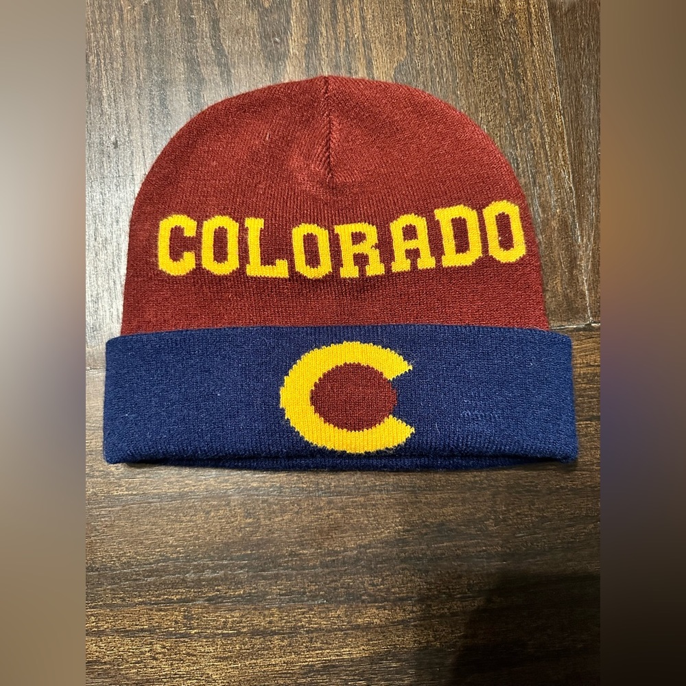 Burgundy and Navy Colorado Beanie OSFA